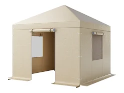 Capa de Gazebo Inverno SucceBuy, 3,05x3,05 m, Cobertura para Gazebo com Teto Rígido Todas as Estações, com Paredes Laterais, Janelas de Rede