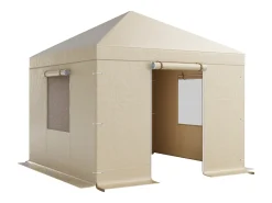 Capa de Gazebo Inverno SucceBuy, 3,05x3,05 m, Cobertura para Gazebo com Teto Rígido Todas as Estações, com Paredes Laterais, Janelas de Rede