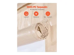 Capa de Gazebo Inverno SucceBuy, 3,05 x 3,65 m, Cobertura para Gazebo com Teto Rígido Duplo, com Paredes Laterais, Janelas de Rede, Material PE Alta Densidade