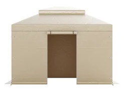 Capa de Gazebo Inverno SucceBuy, 3,05 x 3,65 m, Cobertura para Gazebo com Teto Rígido Duplo, com Paredes Laterais, Janelas de Rede, Material PE Alta Densidade