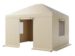 Capa de Gazebo Inverno SucceBuy, 3,1x3,7 m, Cobertura para Gazebo com Teto Rígido Todas as Estações, com Paredes Laterais, Janelas de Rede
