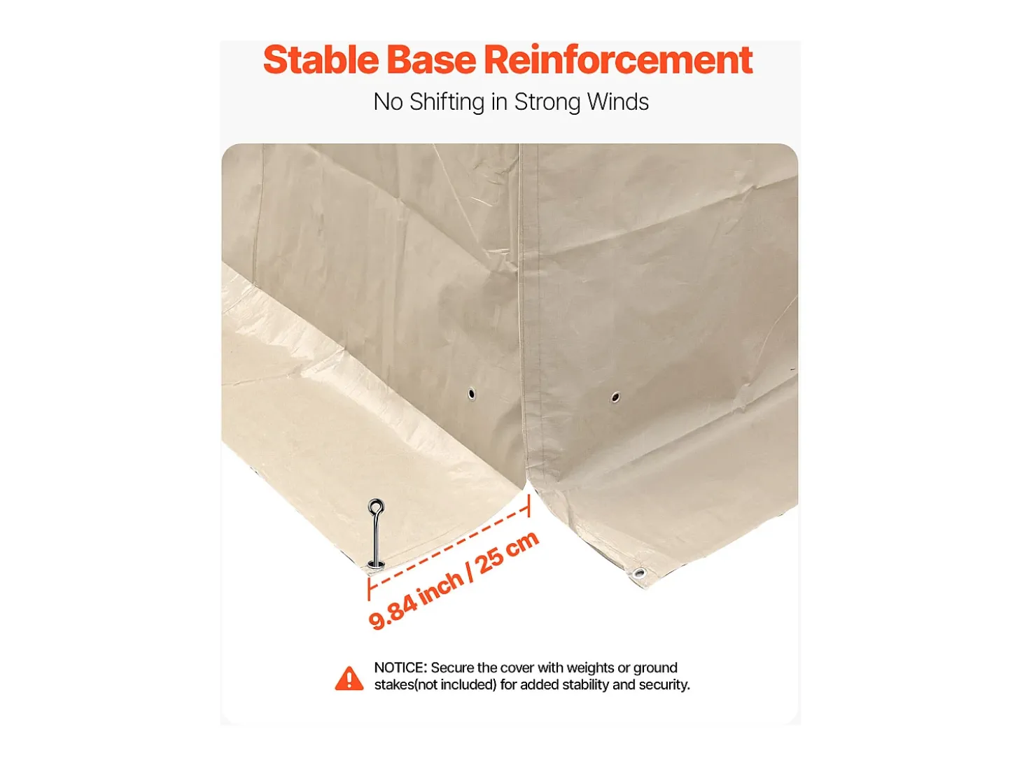 Capa de Gazebo Inverno SucceBuy, 3,05 x 3,05 m, Cobertura para Gazebo com Teto Rígido Duplo, com Paredes Laterais, Janelas de Rede, Material PE Alta Densidade