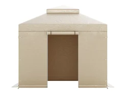 Capa de Gazebo Inverno SucceBuy, 3,05 x 3,05 m, Cobertura para Gazebo com Teto Rígido Duplo, com Paredes Laterais, Janelas de Rede, Material PE Alta Densidade