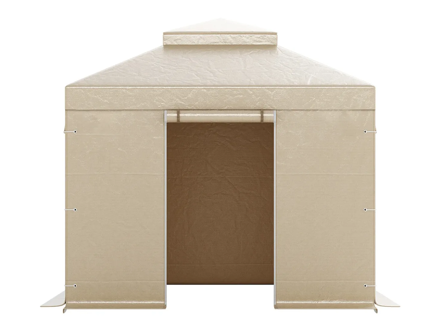 Capa de Gazebo Inverno SucceBuy, 3,05 x 3,05 m, Cobertura para Gazebo com Teto Rígido Duplo, com Paredes Laterais, Janelas de Rede, Material PE Alta Densidade