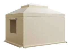 Capa de Gazebo Inverno SucceBuy, 3,05 x 3,05 m, Cobertura para Gazebo com Teto Rígido Duplo, com Paredes Laterais, Janelas de Rede, Material PE Alta Densidade