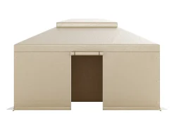 Capa de Gazebo Inverno SucceBuy, 3,66 x 4,9 m, Cobertura para Gazebo com Teto Rígido Duplo, com Paredes Laterais, Janelas de Rede, Material PE Alta Densidade