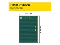 Capa de Piscina SucceBuy, Capa de Piscina de Inverno, Adequada para Piscinas Retangulares Enterradas de 488 x 975 cm, Verde