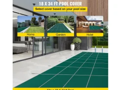 Capa de Piscina SucceBuy, Capa de Piscina de Inverno, Adequada para Piscinas Retangulares Enterradas de 488 x 975 cm, Verde