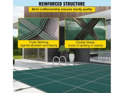 Capa de Piscina SucceBuy, Capa de Piscina de Inverno, Adequada para Piscinas Retangulares Enterradas de 488 x 975 cm, Verde