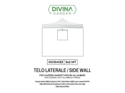 Capa lateral branca à prova d'água de 3x2m com janela para gazebo dobrável Market-Pro
