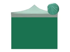 Capa lateral impermeável verde de 3x2m para gazebo dobrável de 3x3m