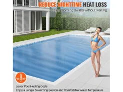 Capa para Piscina, SucceBuy Capa para Piscina Solar 732 x 366 cm, 12 mil Cobertura para Piscinas Enterradas e Acima do Solo