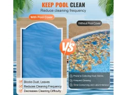 Capa para Piscina, SucceBuy Capa para Piscina Solar 732 x 366 cm, 12 mil Cobertura para Piscinas Enterradas e Acima do Solo