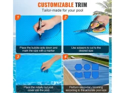 Capa para Piscina, SucceBuy Capa para Piscina Solar 732 x 366 cm, 12 mil Cobertura para Piscinas Enterradas e Acima do Solo