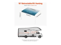 Capota de Carro SucceBuy Toldo de Substituição de 549 cm – Toldo Manual para Reboques para a Maioria dos Reboques DC12V