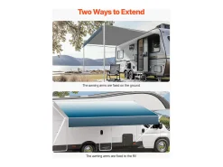 Capota de Carro SucceBuy Toldo de Substituição de 549 cm – Toldo Manual para Reboques para a Maioria dos Reboques DC12V