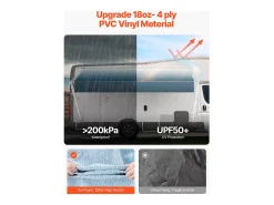 Capota de Carro SucceBuy Toldo de Substituição de 549 cm – Toldo Manual para Reboques para a Maioria dos Reboques DC12V