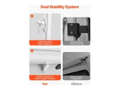 Capota de Carro SucceBuy Toldo de Substituição de 549 cm – Toldo Manual para Reboques para a Maioria dos Reboques DC12V