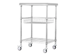 Carriça utilitária SucceBuy 61 x 50 x 93 cm, 213 kg, 3 níveis, 6 ganchos, carrinho de rodas