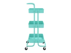 Carrinho cozinha 3 prateleiras ferro/ABS 42x35x85 cm turquesa