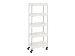 Carrinho cozinha c/ 5 prateleiras ferro/ABS 42x29x128 cm branco