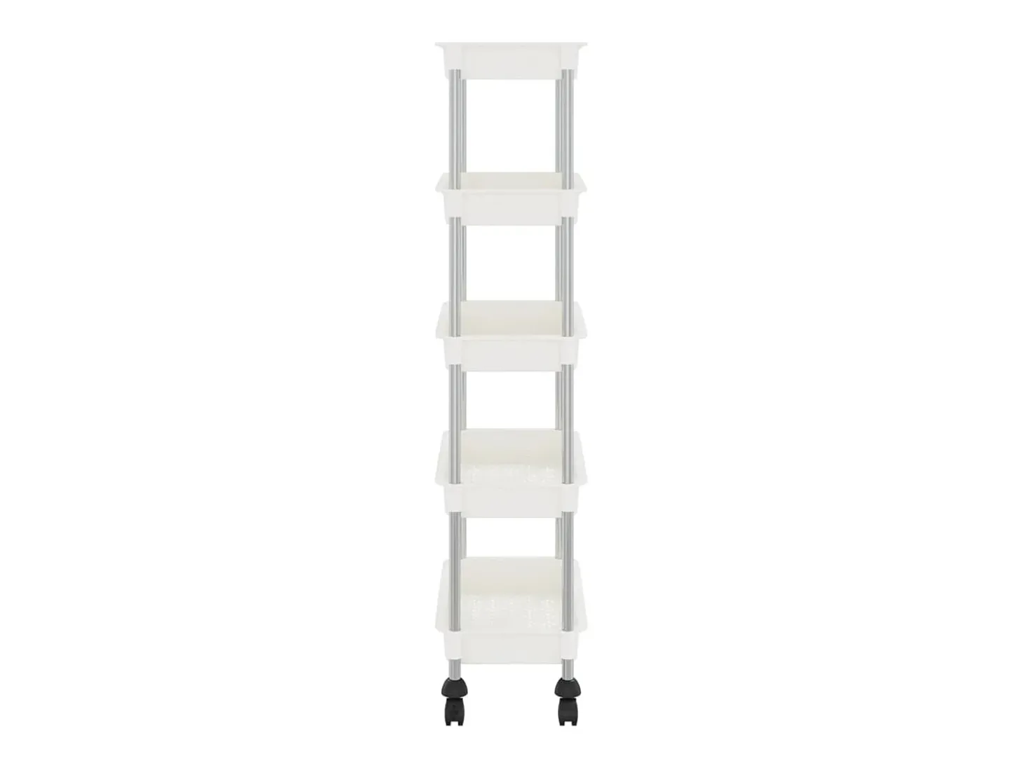 Carrinho cozinha c/ 5 prateleiras ferro/ABS 42x29x128 cm branco
