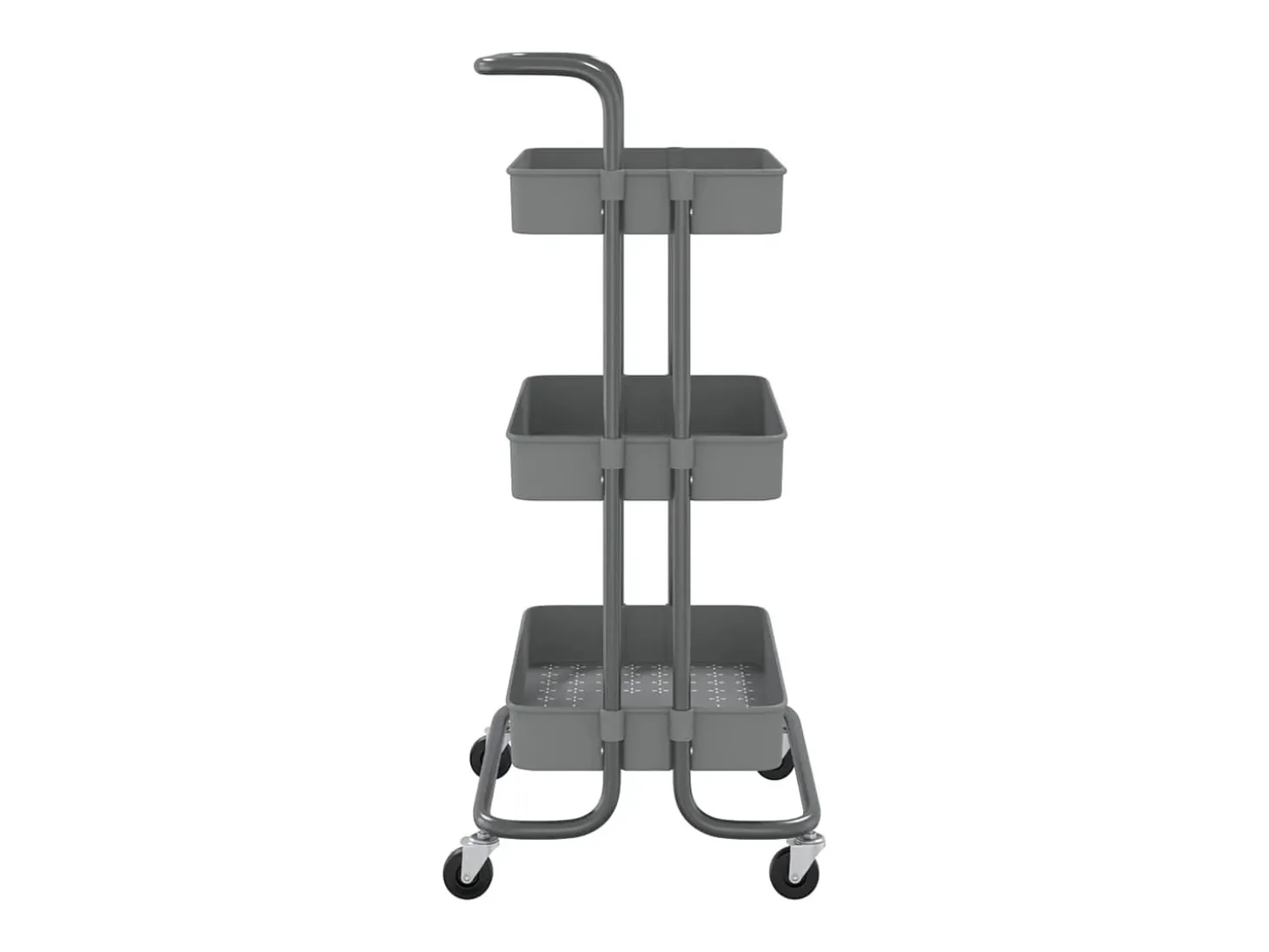 Carrinho cozinha c/ 3 prateleiras ferro/ABS 42x35x85 cm cinza