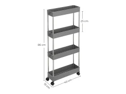 Carrinho de armazenamento 40x12.5x86 cm cinza