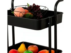 Carrinho de armazenamento de cozinha, metal, 42x84,5x38 cm