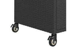Carrinho de bar com gaveta 100x45x97 cm vime PE preto