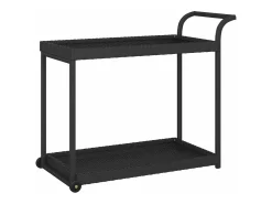 Carrinho de bar 100x45x83 cm vime PE preto
