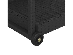 Carrinho de bar 100x45x83 cm vime PE preto