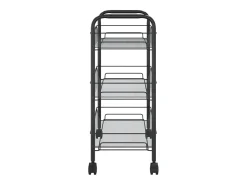 Carrinho de cozinha com 3 prateleiras ferro 46x26x64 cm preto
