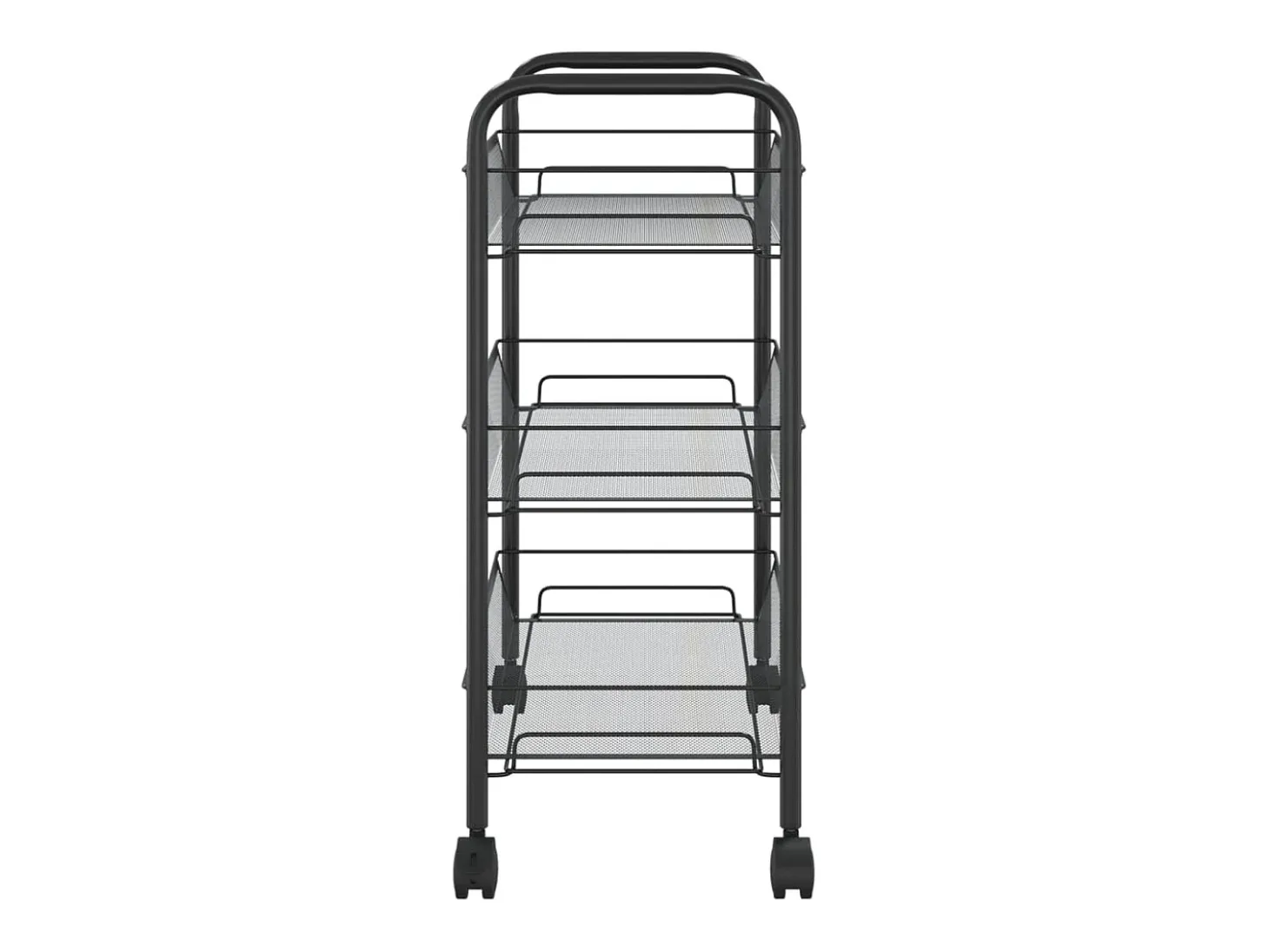 Carrinho de cozinha com 3 prateleiras ferro 46x26x64 cm preto