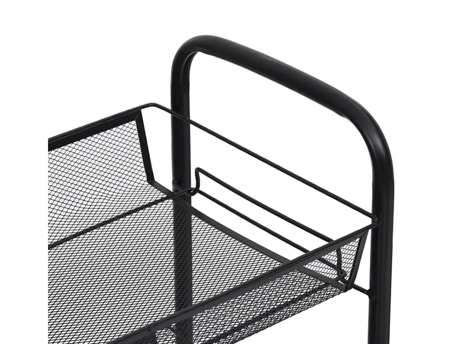 Carrinho de cozinha com 3 prateleiras ferro 46x26x64 cm preto