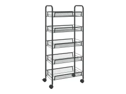 Carrinho de cozinha com 5 prateleiras ferro 46x26x105 cm preto