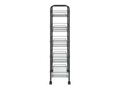 Carrinho de cozinha com 5 prateleiras ferro 46x26x105 cm preto