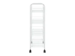 Carrinho de cozinha com 4 prateleiras ferro 46x26x85 cm branco