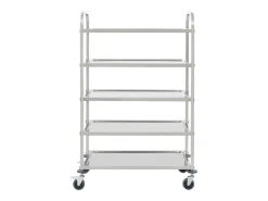 Carrinho de cozinha de 5 níveis 107x55x147 cm aço inoxidável
