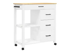 Carrinho de cozinha MONZA 84x40x88,5 cm madeira de pinho maciça
