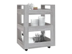 Carrinho de cozinha 60x45x80 cm derivados madeira cinza sonoma