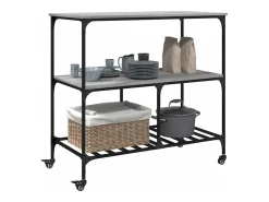 Carrinho de cozinha 100x50x95 cm derivados madeira cinza sonoma
