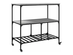 Carrinho de cozinha 100x50x95 cm derivados madeira cinza sonoma