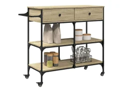 Carrinho de cozinha 105x42x95 cm deriv. madeira carvalho sonoma