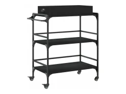 Carrinho de cozinha 81,5x41x92,5 cm derivados de madeira preto
