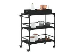 Carrinho de cozinha 81,5x41x92,5 cm derivados de madeira preto
