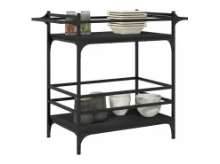 Carrinho de cozinha 82x40x78,5 cm derivados de madeira preto