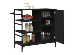 Carrinho de cozinha 87,5x38,5x84,5cm derivados de madeira preto