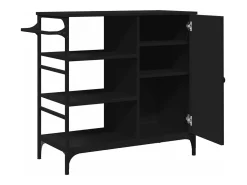 Carrinho de cozinha 87,5x38,5x84,5cm derivados de madeira preto