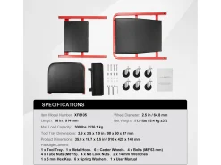 Carrinho de Inspeção SucceBuy Banco de Garagem Dobrável de 91cm, Capacidade 136kg para Mecânico, Equipado com Seis Rodas Giratórias 360° de 6,48 cm